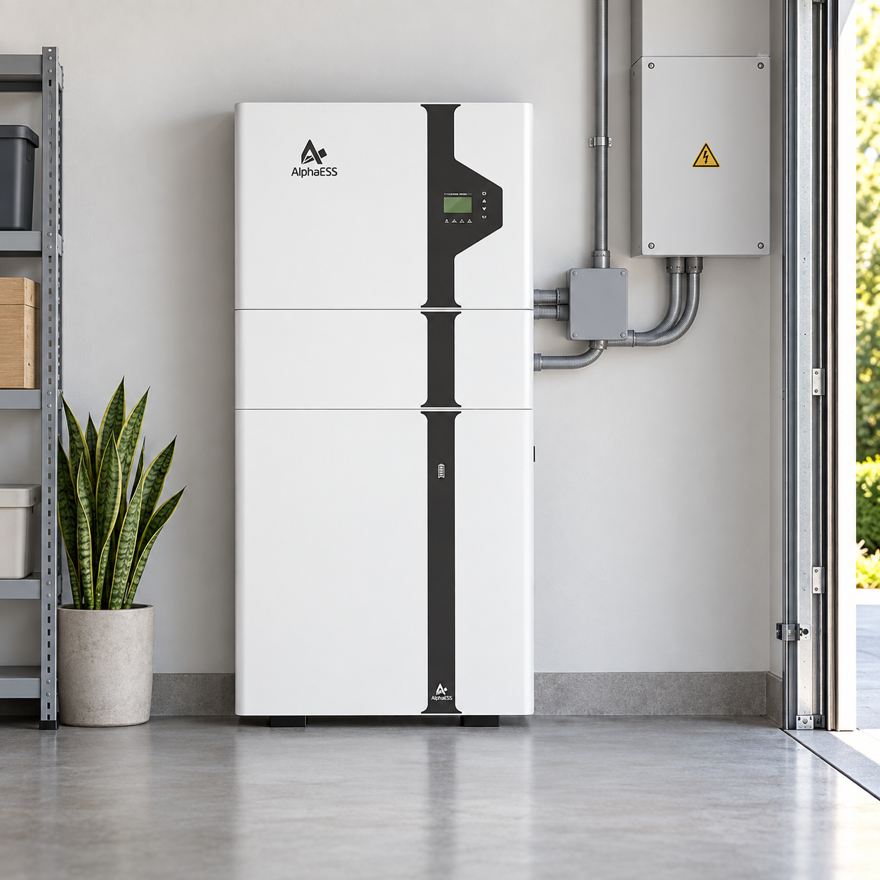 Wall-mounted home battery unit with tidy cabling